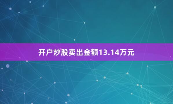 开户炒股卖出金额13.14万元